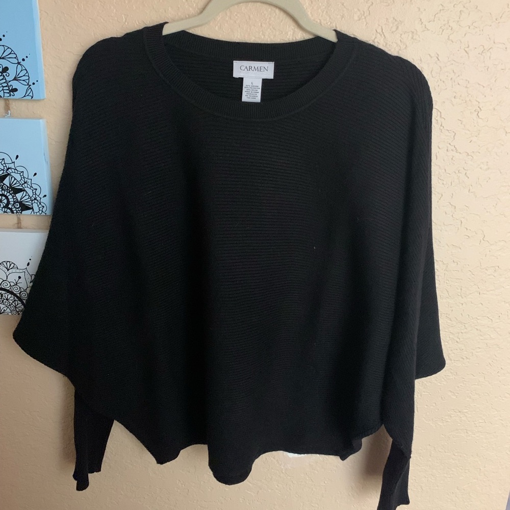 Carmen Marc Valvo black sweater